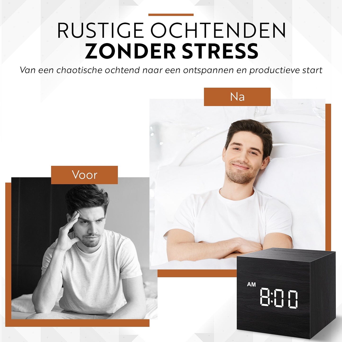 Wekker helpt bij rustig wakker worden zonder stress in de ochtend