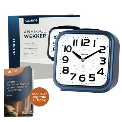 luxime-analoge-wekker-blauw-inclusief-ebook-verpakking