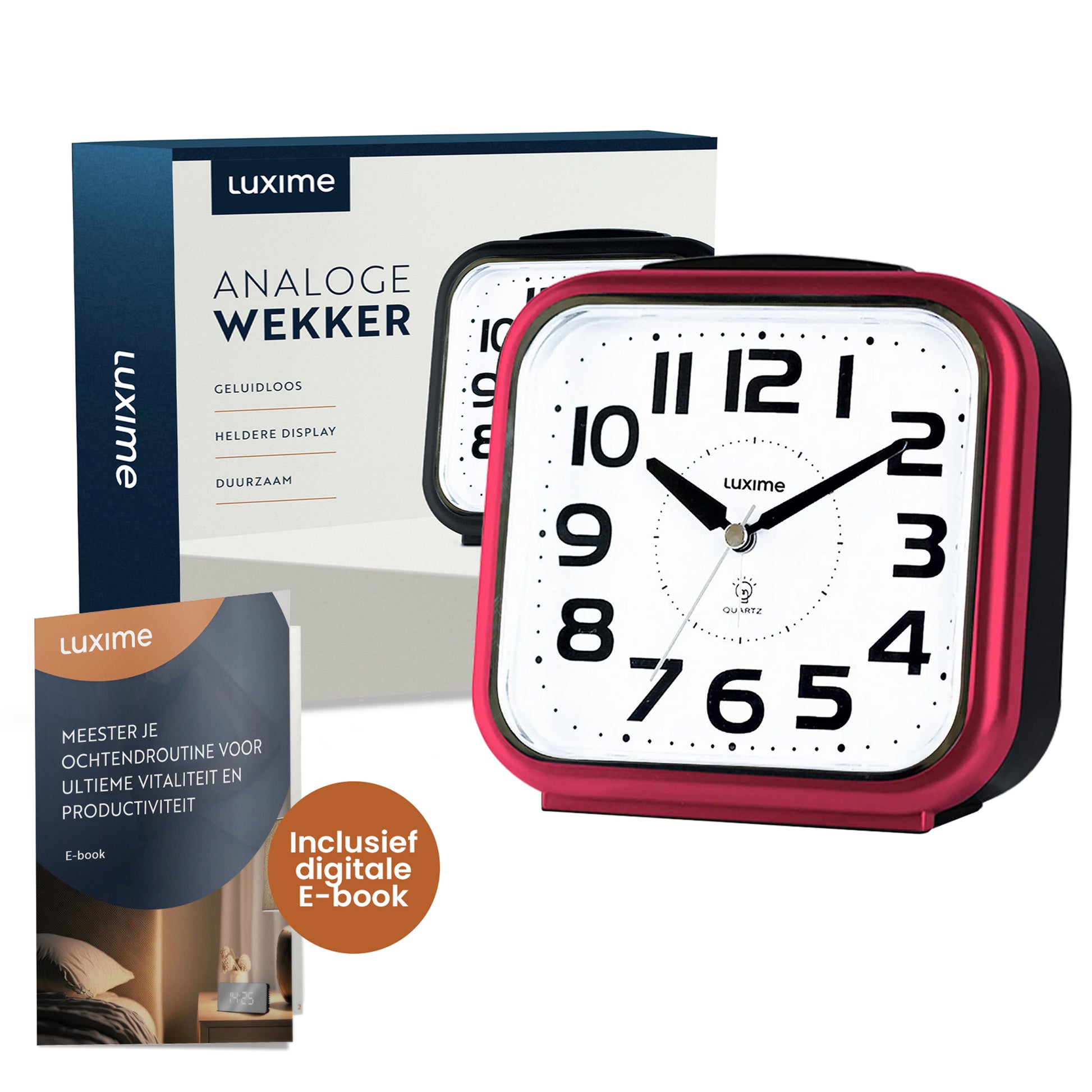 luxime-analoge-wekker-rood-inclusief-ebook-verpakking