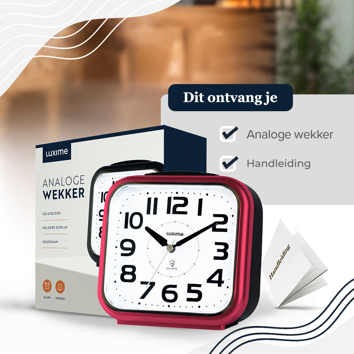 luxime-analoge-wekker-rood-inhoud-verpakking