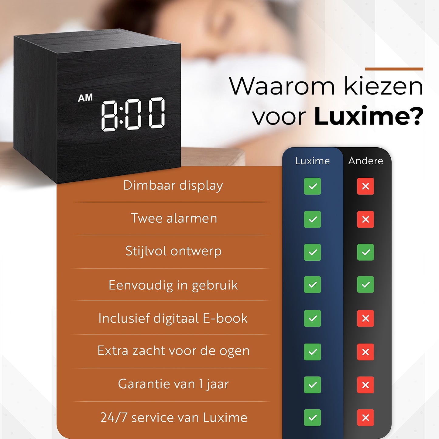 Luxime wekker vergelijking met andere wekkers en belangrijkste voordelen